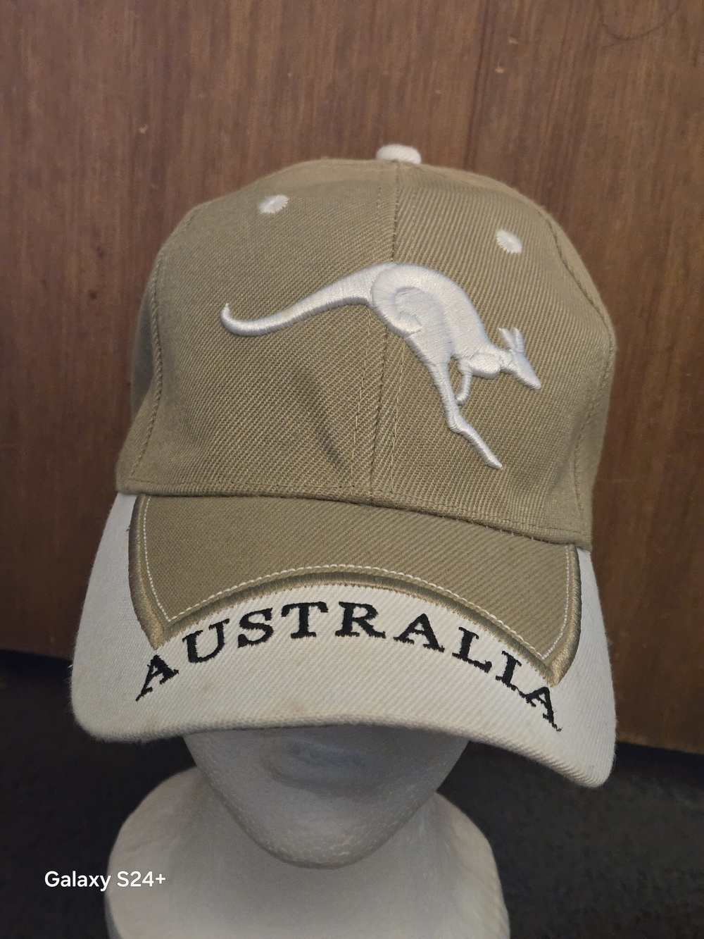 Australia Baseball hat cap Adjustable One Size Fits All Kangaroo Brown White